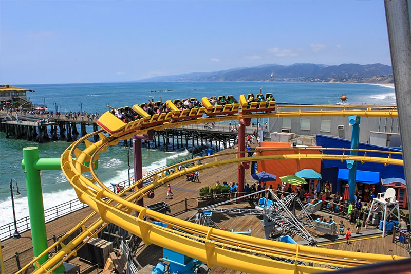 Rollercoaster Next to Ocean